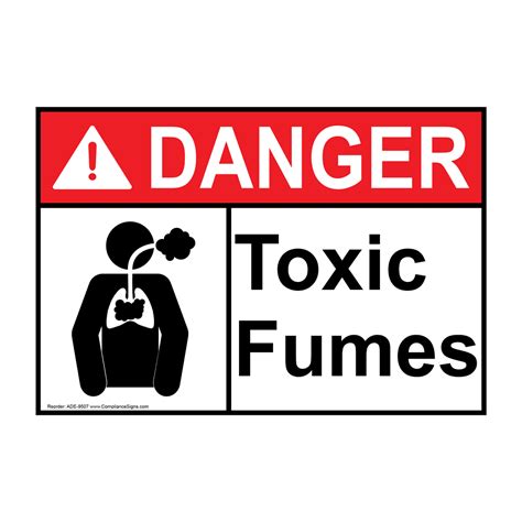 Ansi Danger Toxic Fumes Sign Ade 9507 Hazardous Gas Gas Lines