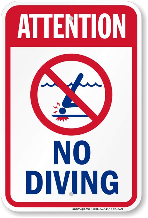No Diving Signs Shallow Water No Diving Signs