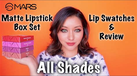 Mars Cosmetics Matte Lipstick Box Set Review And Lip Swatches All