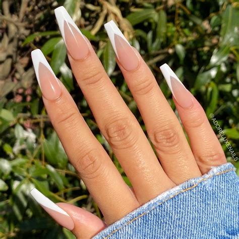 Nude With White V Tip Set Length Shape Pictured Is Long Ballerina