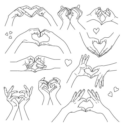 Premium Vector Hearts Of Hand Poses