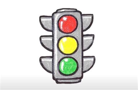 How To Draw A Traffic Light Step By Step