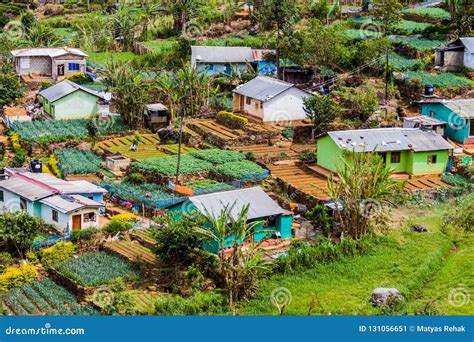 Small Village In Mountains Near Haputale Sri Lan Stock Image Image