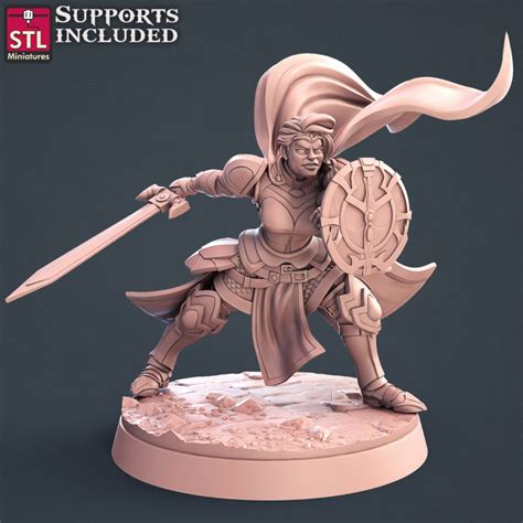 3d Printable Paladin A Human Female By Stl Miniatures