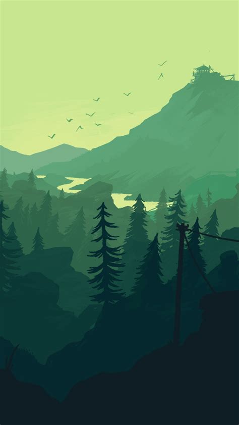 Minimal Forest Mountain Art Iphone Wallpaper Iphone Wallpapers