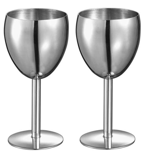 Stainless Steel Wine Glass Set Of 2 My College Zone