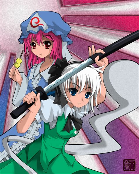 Touhou Yuyuko And Youmu By Wanganator On Deviantart