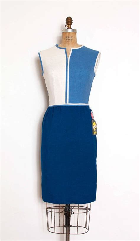 vintage 1960s dress 60s dress blue color blocked dress and etsy vintage dresses 1960s blue