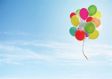 Colorful Bunch Of Balloons Floating In Photograph By Luxx Images