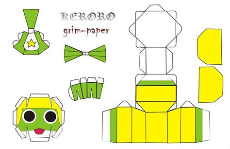 Keroro Pattern โมเดลกระดาษ ตุ๊กตากระดาษ งานฝีมือจากกระดาษ