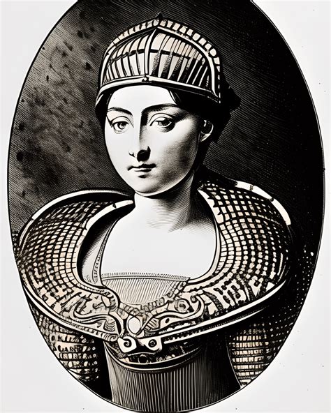 Victorian Oval Portrait Of Beautiful Princess In Plate Armor By In The