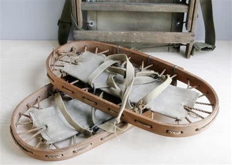 Vintage Wood Snowshoes Etsy