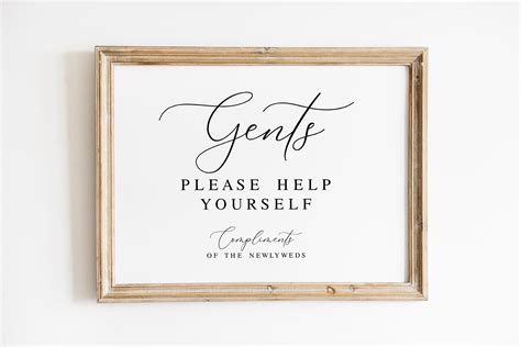 Gents Please Help Yourself Wedding Bathroom Basket Sign Etsy Uk
