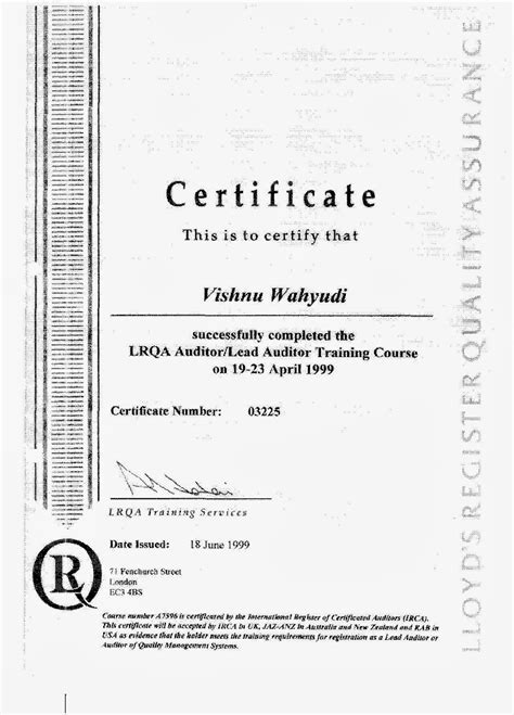 New Horizon My Iso 9001 Lead Auditor Certificates Quality
