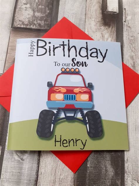 Son Birthday Card Handmade Son Birthday Card Handmade Etsy