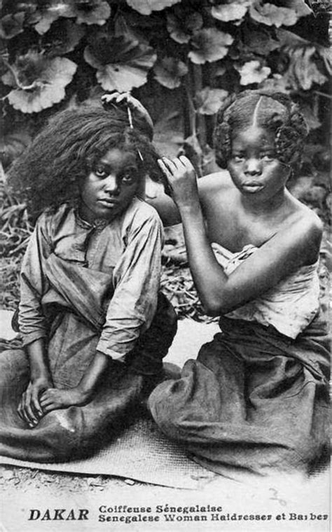 “coiffeuse sénegalaise” dakar vintage postcard post stamped 1918 african people black is