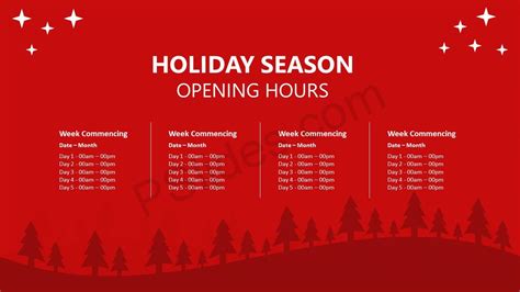 Holiday Season Opening Hours Pslides