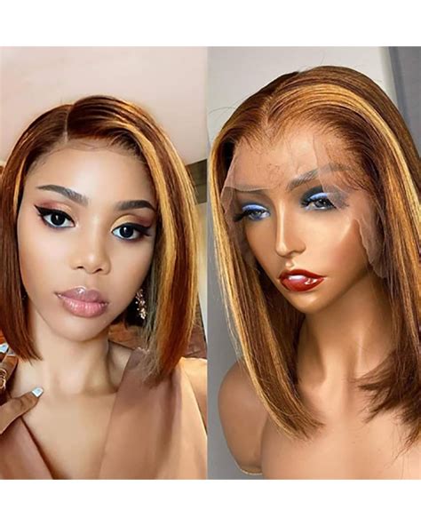 Us 8483 Highlight Wig 13x1 Transparent Lace Front Human Hair Wigs