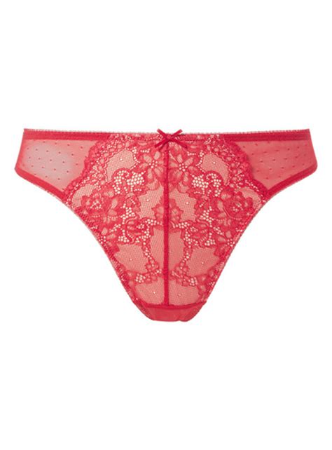 Womens Red Lace Thong Tu Clothing
