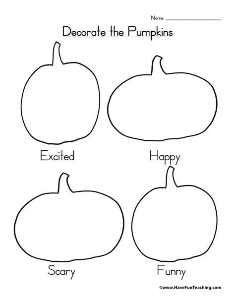 Pumpkins Worksheet For Kindergarten