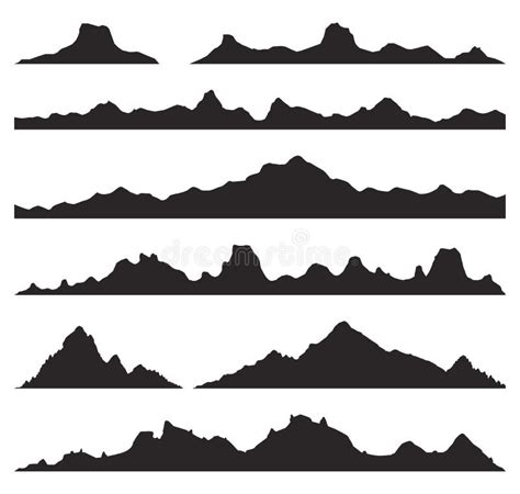 Mountains Silhouettes Vector Stock Vector Illustration Of Isolated