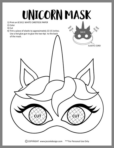 ️unicorn Mask Coloring Page Free Download
