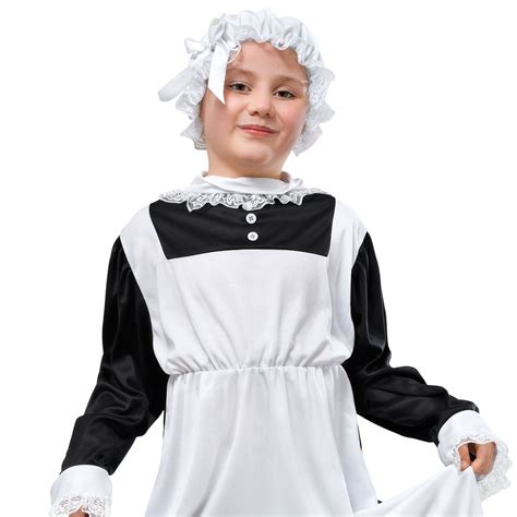 Childs Victorian Maid Fancy Dress Book Week Costume Historic Servant