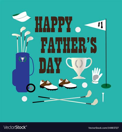 Golf Happy Fathers Day Royalty Free Vector Image