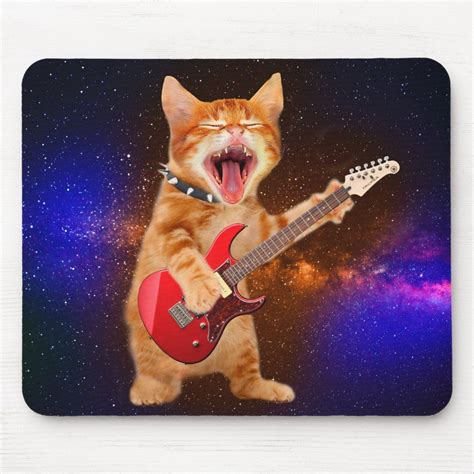 Heavy Metal Cat Rocker Cat Guitar Cats Mouse Pad