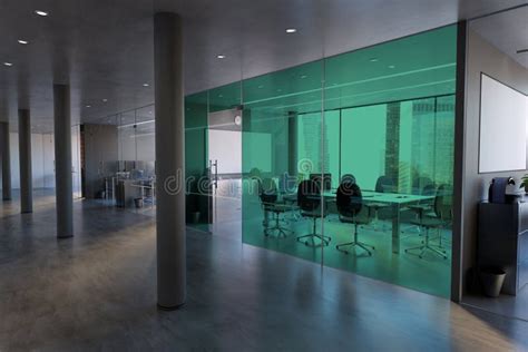 glass office room wall mockup 3d rendering stock illustration illustration of city office