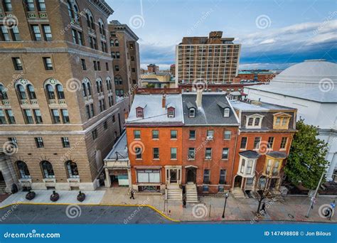 View Of Buildings Along Franklin Street In Mount Vernon Baltimore