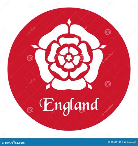 England Emblem With The Tudor Rose On Red Stock Vector Illustration