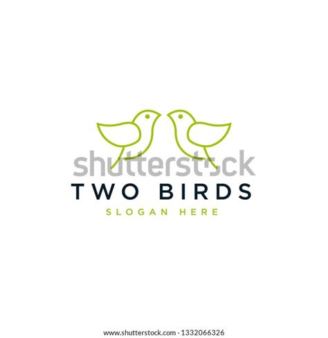 Two Birds Logo Icon Template Stock Vector Royalty Free 1332066326