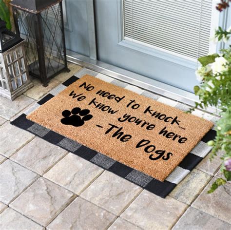 No Need To Knock We Know Youre Here The Dogs Welcome Etsy Door Mat