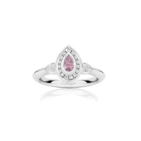 Pear Shaped Australian Argyle Pink Diamond And White Diamond Ring Fine
