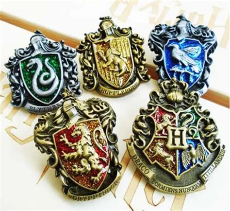 Harry Potter Hogwarts House Crest Enamel Pins Ravenclaw Hufflepuff