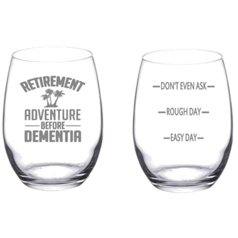 Laser Etched Retired Wine Glass Retirement Ts For Women Etsy