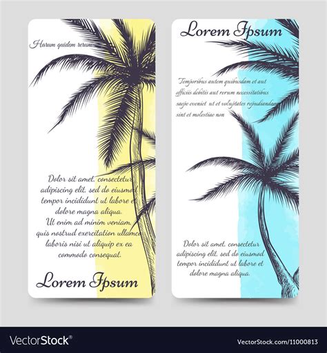 Brochure Flyers Template With Palm Tree Royalty Free Vector