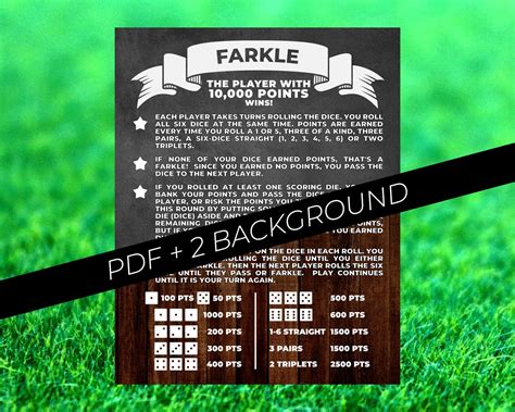 Farkle Poster Zilch Rules Farkle Decals Rule 10000 Farkle Etsy