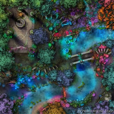 Recreated Hynrafoos Feywild Shrine 25x25 Battlemaps Fantasy Map
