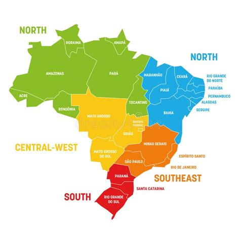 Brazil Map States Stock Illustrations 1546 Brazil Map States Stock