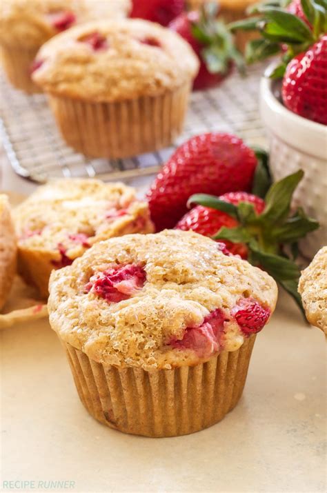 Whole Wheat Strawberry Cheesecake Muffins Recipe Runner