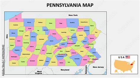 Pennsylvania Map State And District Map Of Pennsylvania Political Map