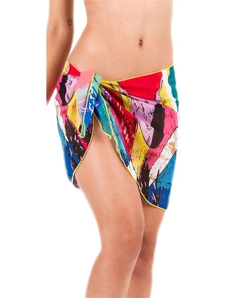 2018 new beach sarong pareo sexy women mini chiffon skirt special print swimsuit different color