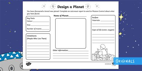 Design Your Own Planet Worksheet Creative Resource Twinkl