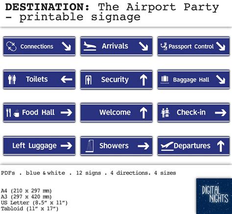 Destinations Airport Party Signs Etsy Australia
