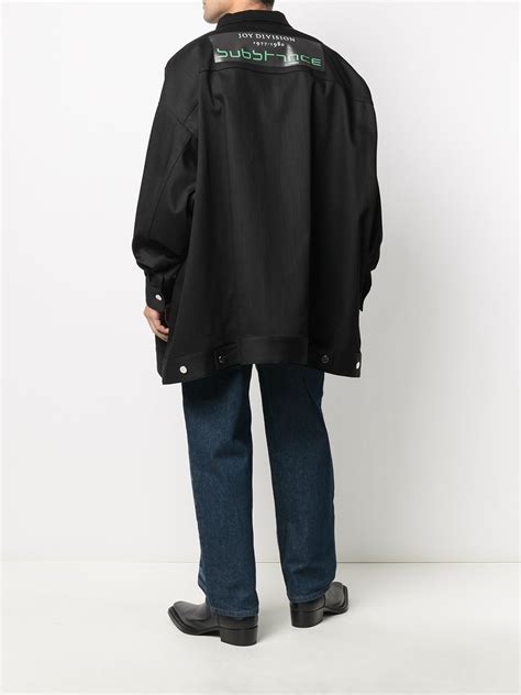 Raf Simons Black Joy Division Edition Denim Oversized Jacket In 00099