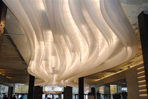 Creative Light Installation Glacier Ribbon Ceiling Feature By Lumicor