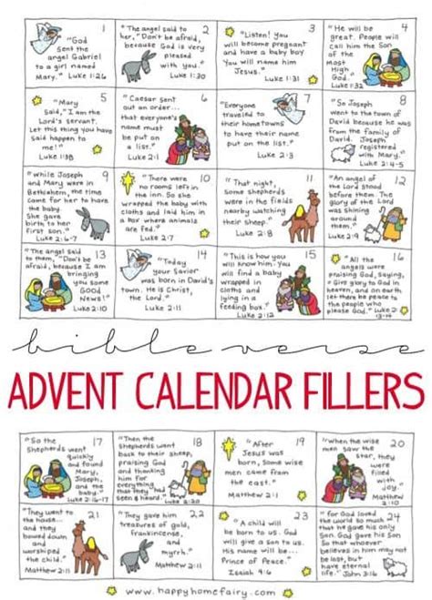 Free Printable Advent Calendar Bible Verses Printable Templates