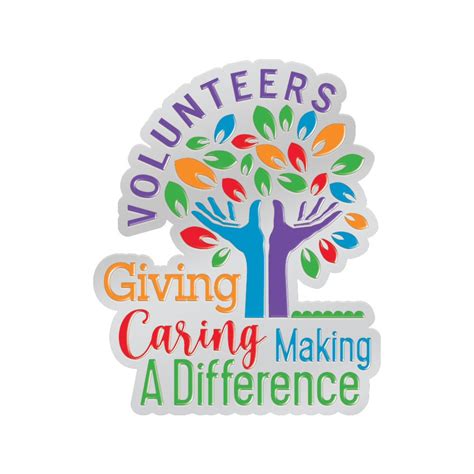Volunteers Giving Caring Making A Difference Lapel Pin With